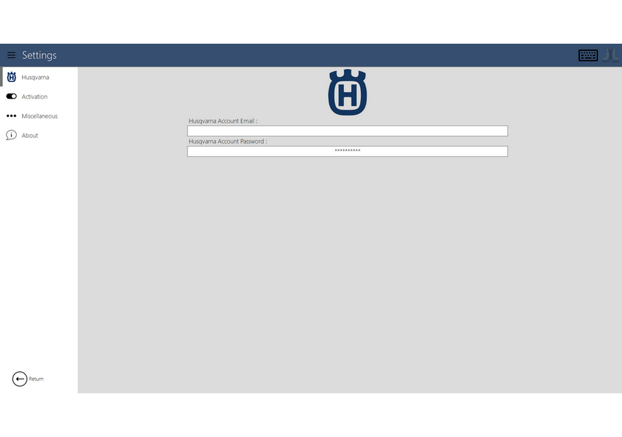 Husqvarna-Einstellungen