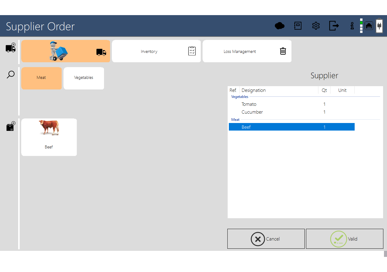 Panel principal